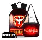 Kit Mochila Free Fire Escolar Infantil Reforçada +acessórios Kit Completo