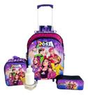 Kit Mochila G Rodinha Infantil Grupo Rosas Emilly Vicky
