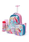 Kit Mochila Garrafa Lancheira Estojo Rodinha Princesas Disney