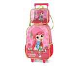 Kit Mochila Grande Com Rodinha Lancheira Moranguinho Pink