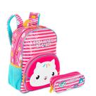 Kit Mochila Grande e Estojo 2 Compartimentos Gabby X Friendship - Colorido