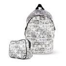 Kit Mochila Grande e Necessaire Turma da Mônica Preta Branca