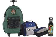 Kit Mochila Harry Potter Juvenil Rodinhas Trolley G Completo