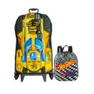 Kit Mochila Hot Wheels Rodinhas 360 Mala Lancheira Infantil