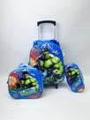 Kit Mochila Hulk 3D Infantil Rodinhas + Lancheira + Estojo