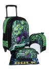 Kit Mochila Hulk Infantil Masculina Rodinhas Black Friday