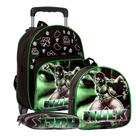 Kit Mochila Hulk Infantil Meninos Rodinha Escolar Masculina