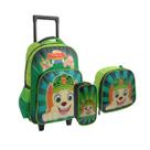 Kit Mochila Infantil 2 Rodinhas Lancheira Estojo Creche Escolar Canine Yepp Patrulha Rescue Carrinho