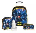 Kit Mochila Infantil Batman Morcego Rodinhas Tam G F5 Kit Mochila Infantil Batman Morcego Rodinhas Tam G F5