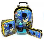 Kit Mochila Infantil Batman Morcego Rodinhas Tam G F5 Kit Mochila Infantil Batman Morcego Rodinhas Tam G F5