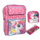 Kit Mochila Infantil Bolsa Escolar Média Reforçada 3 Pçs Kit Mochila Infantil Bolsa Escolar Média Reforçada 3 Pçs