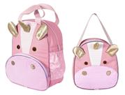 Kit Mochila Infantil Cachorro Azul P + G Bebê Escolar Kit Mochila Infantil Cachorro Azul P + G Bebê Escolar