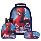 Kit Mochila Infantil com Rodinhas Homem Aranha + Lancheira Térmica + Estojo Escolar