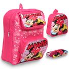 Kit Mochila Infantil Costas Lancheira Estojo Minnie Média Kit Mochila Infantil Costas Lancheira Estojo Minnie Média
