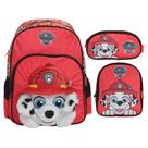 Kit Mochila Infantil Costas Patrulha Canina Marshall 3 Pçs Kit Mochila Infantil Costas Patrulha Canina Marshall 3 Pçs