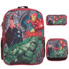 Kit Mochila Infantil De Costas Avengers Lancheira E Estojo