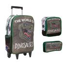 Kit Mochila infantil Dinossauro Rodinhas Reforçada Toys 2U