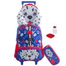 Kit Mochila Infantil Dog Pet 2 em 1 Alças Rodinhas Tam G Lancheira Térmica Estojo Duplo