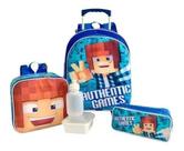 Kit Mochila Infantil Escolar Authentic Games Rodinhas M F5