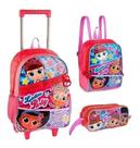Kit Mochila Infantil Escolar Bonecas Lol Ladies Party Rodinhas G Rosa