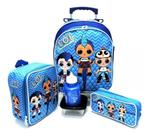 Kit Mochila Infantil Escolar Lol Boy Rodinhas Tam M Azul F5