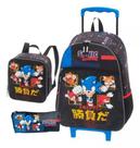 Kit Mochila Infantil Escolar Rodinhas G Boneco Sonic Pacific Kit Mochila Infantil Escolar Rodinhas G Boneco Sonic Pacific