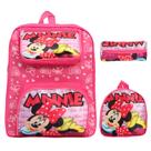 Kit Mochila Infantil Feminina Minnie Mouse Lancheira Estojo