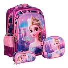 Kit Mochila Infantil Menina Alça Costas Reforçada 3D Grande