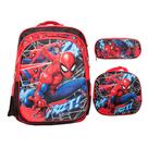 Kit Mochila Infantil Menino Homem Aranha 3D Costas 3 Pçs