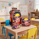 Kit Mochila Infantil Naruto Com Rodinhas Creche Passeio