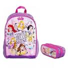 Kit Mochila Infantil Princesas Disney Costas G Com Estojo