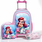 Kit Mochila Infantil Rodinha Resistente Lancheira Térmica Estojo Volta às Aulas