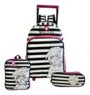 Kit Mochila Infantil Rodinhas Grande Boneca Menina Monsters Rosa