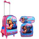 Kit Mochila Infantil Rodinhas lilo Stitch + Lancheira rosa menina