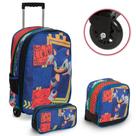 Kit Mochila Infantil Sonic Carrinho + Lancheira Térmica