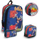 Kit Mochila Infantil Sonic Lancheira Estojo Resistente Kit Mochila Infantil Sonic Lancheira Estojo Resistente