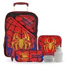 Kit Mochila Infantil Spider Homem Aranha Tamanho Grande Rodinhas