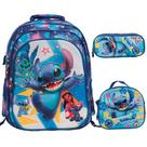 Kit Mochila Infantil Stitch Lancheira Estojo Volta As Aulas