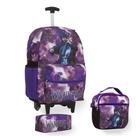 Kit Mochila Infantil Wandinha Rodinha Juvenil Volta As Aulas