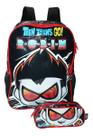 Kit Mochila Jovens Titans Costas Meninos Escolar Original