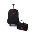 Kit mochila juvenil adulta estudante compartimento protetor notebook 15,6 executiva rodinha com estojo organizador objetos higiene pessoal frasqueira