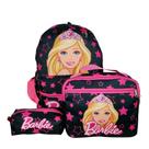 Kit Mochila Juvenil Barbie de Costas + Lancheira Térmica + Estojo Escolar