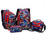 Kit Mochila Juvenil Infantil Feminino Masculino Escolar 4 Pç