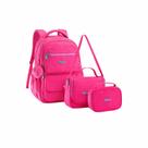 Kit Mochila Juvenil Menina Escolar Alça Acolchoada Lancheira Transversal Estojo Box Médio Espaçoso Moderno Acompanha Cha -