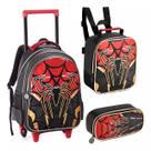 Kit Mochila Lancheira Estojo e Aranha Dourada Denlex Kit Mochila Lancheira Estojo e Aranha Dourada Denlex