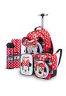 Kit Mochila Lancheira Estojo Garrafa Infantil Minnie Rodinha Disney