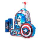 Kit Mochila Lancheira Estojo Garrafa Marvel Capitão América Kit Mochila Lancheira Estojo Garrafa Marvel Capitão América