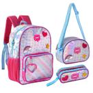 Kit Mochila Lancheira Estojo Holográfica Escolar Clio Style