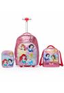 Kit Mochila Lancheira Estojo Infantil Princesas EScolar Rodinha Disney