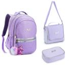 Kit Mochila Lancheira Estojo Juvenil Chaveiro Unicornio Denlex